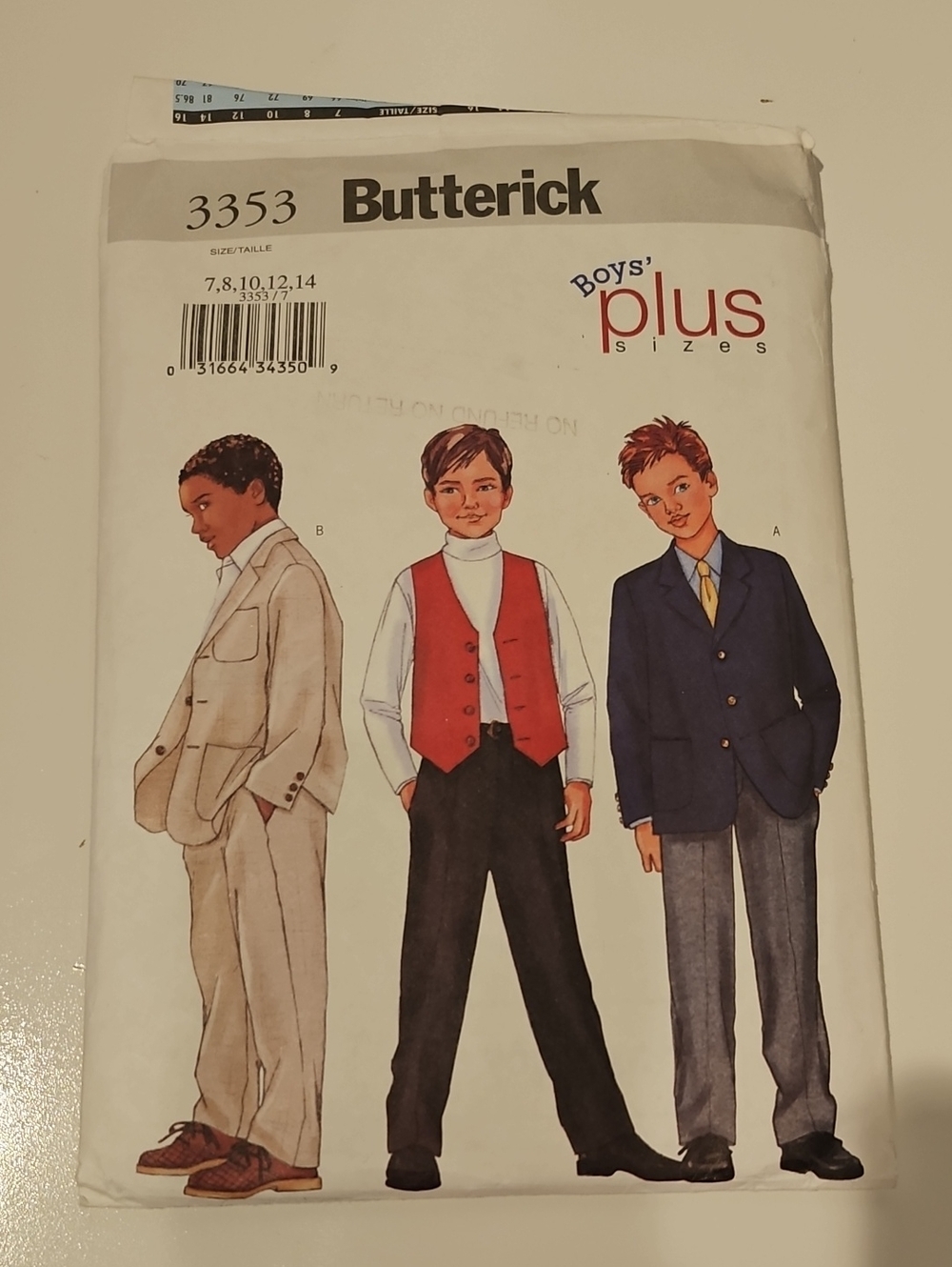 💠 4 For 10 Patterns! Butterick Boys Suit Pattern